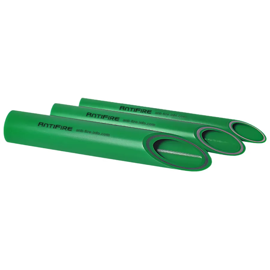 Труба PP-R AntiFire FR FireResistant SDR 9 D63 L4м Green
