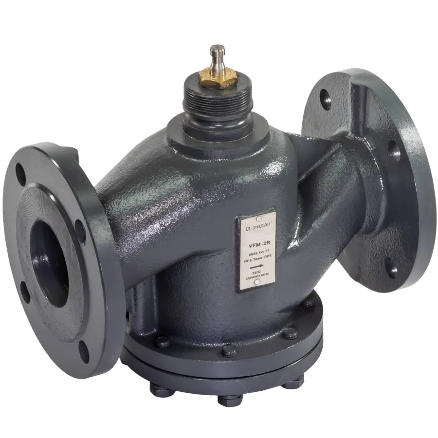 Клапан регулирующий РИДАН VFM-2R PN16 DN125 Kvs250 Tmax150, 2-х ход., седельный, фланец,чугун