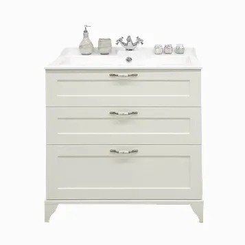 Тумба под раковину AQUATON Леон 80 Н напольная, дуб белый (1A187801LBPS0)