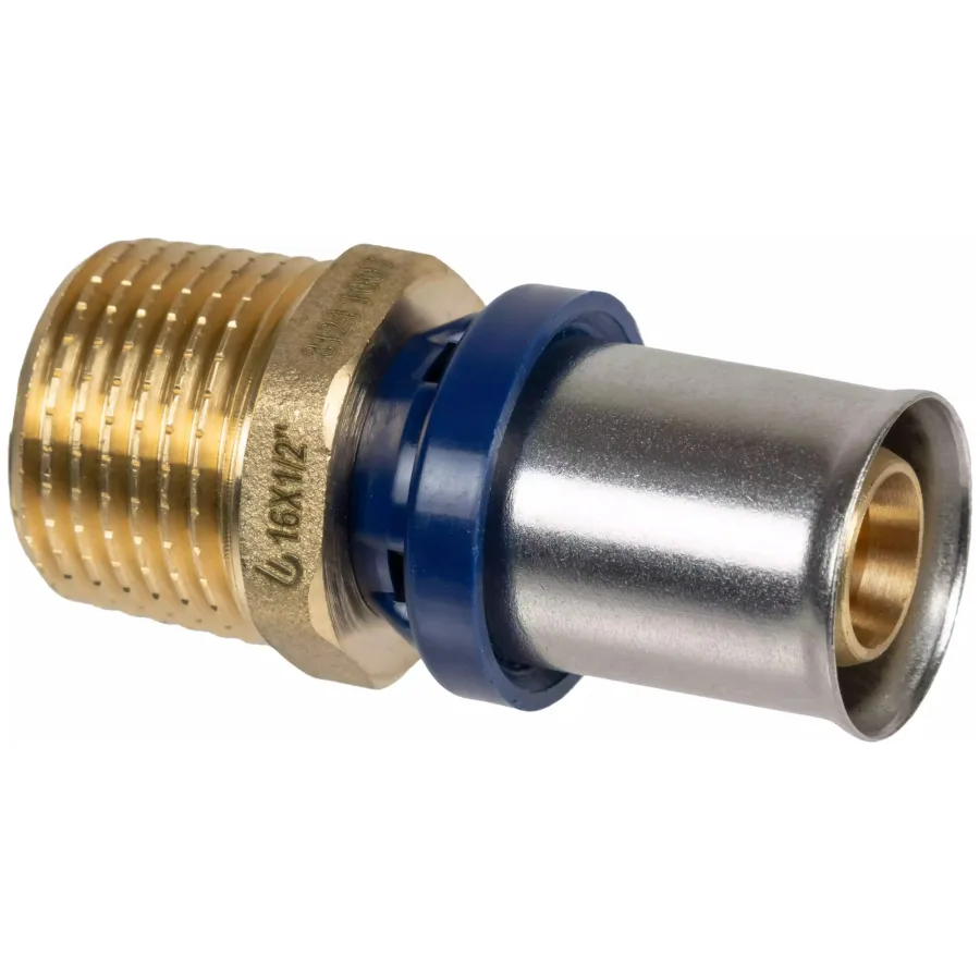 Штуцер обжимной для металлопластиковых труб Usystems MLC Plus 16-R3/4"НР