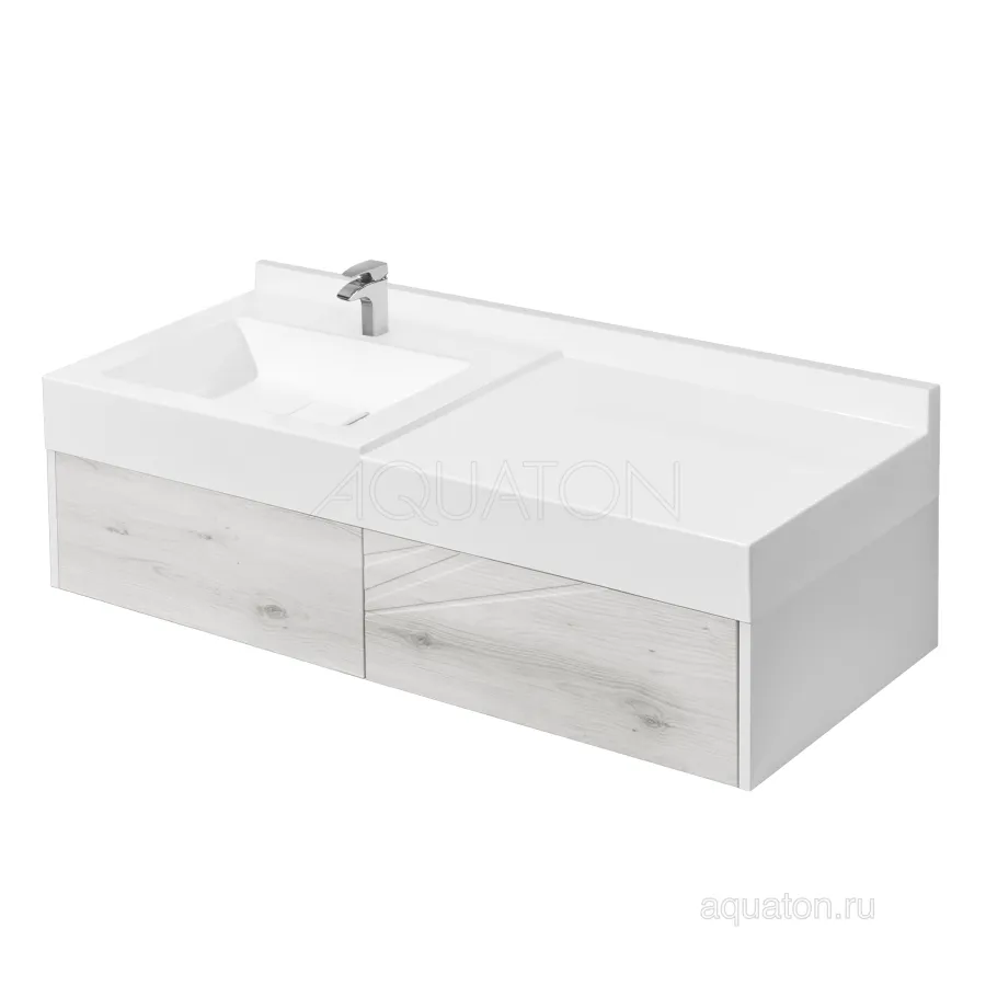 Тумба под раковину AQUATON Сакура 120 подвесная, светлое дерево (1A219701SKW80)