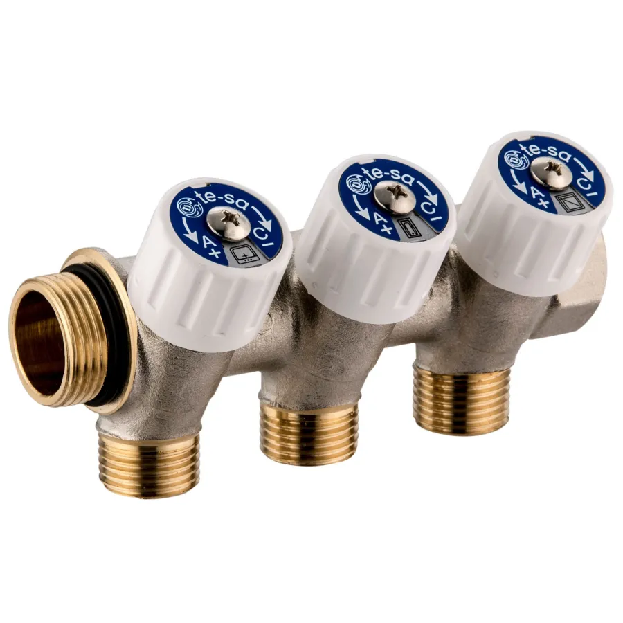 Коллектор Usystems SHB 3/4" бронзовый с вентилями НР/ВР 2x3/4"НР Евроконус, ц/ц 50мм