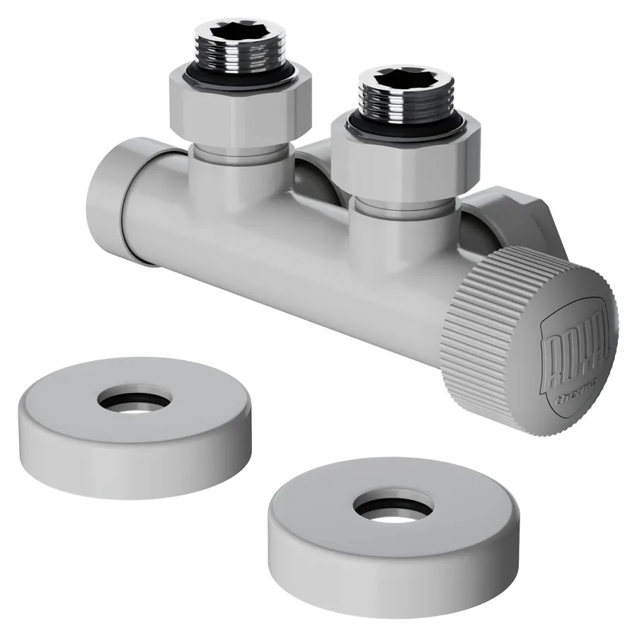 Узел нижнего подключения термостатический угловой Royal Thermo Design Pro 15мм М30х1,5 (Белый)