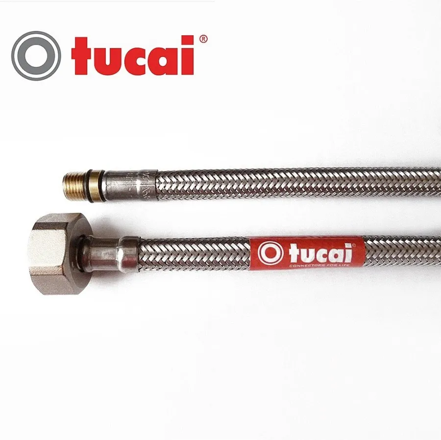 Гибкая подводка Tucai 100 см в полимерной ACB (антикоррозийной) оплетке 1/2-M10x1 L17, Г/Ш (203498)