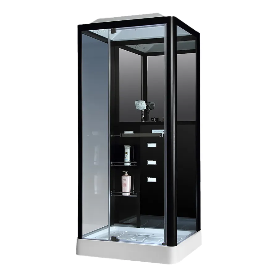 Душевая кабина Loranto CS 126-3A L 90*100*235 левосторонняя, прозрачное стекло 6 мм., профиль черный (CS00054486)