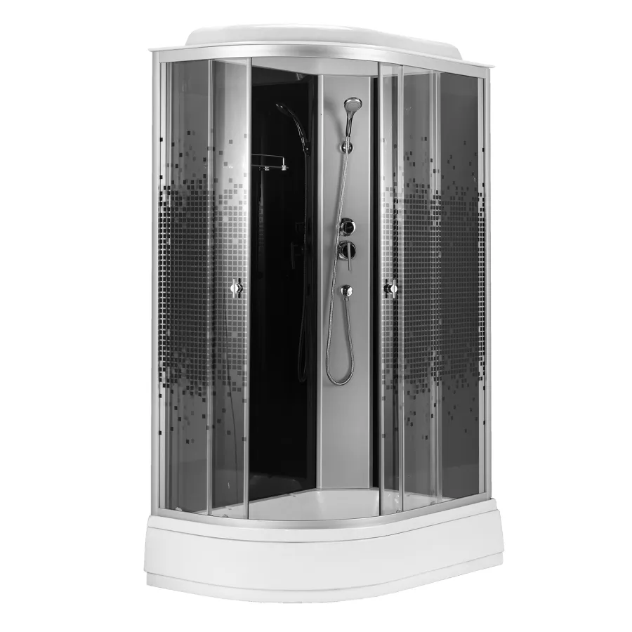 Душевая кабина Loranto 120x80x215 правая, поддон 13 см, 4 мм прозрачное стекло с рисунком "мозайка" (CS-1200-13ТМ/М R)
