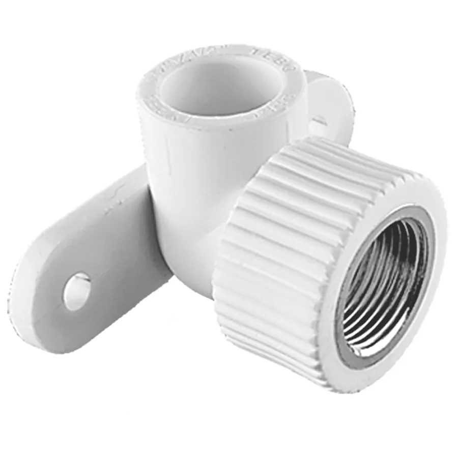 Угольник TEBO бел. PP-R комб. 20х1/2" НР с креплен. (20/80), арт. 030033902